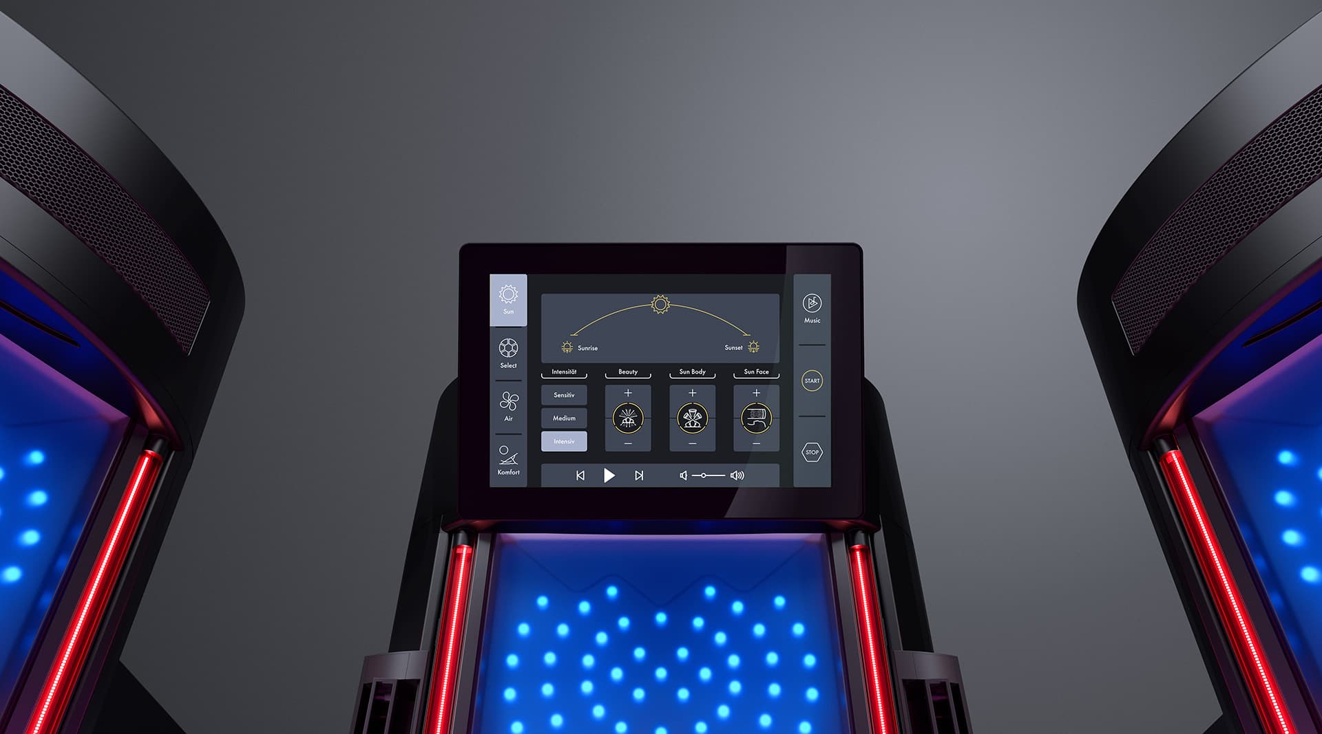 K11 Air Select FULL LED – 10 Zoll Touchscreen-Display im Members Club – Sonnenstudio & Solarium in Hamburg