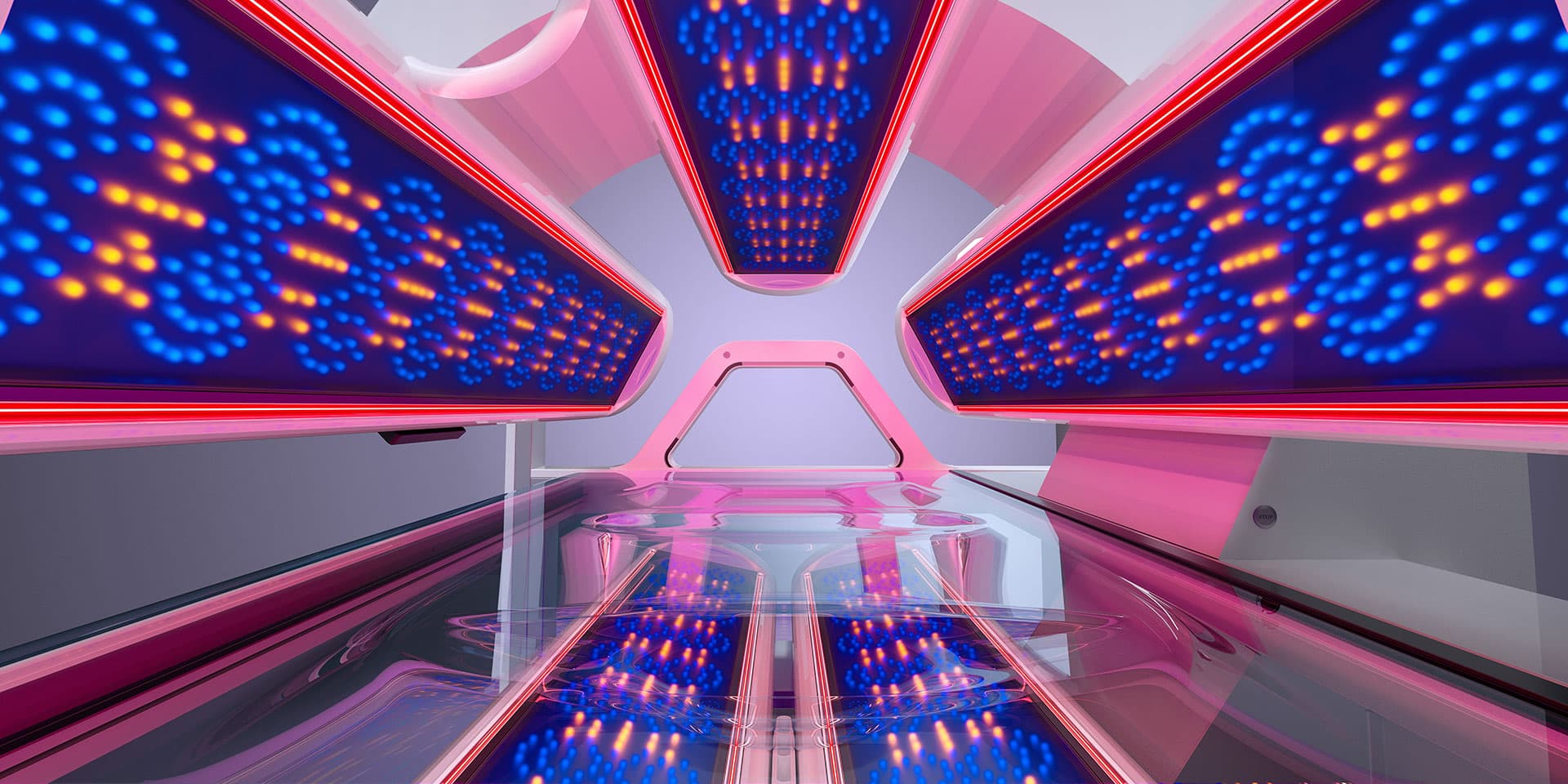 K11 Air Select FULL LED Wonder White – LED-Tunnel von innen im Members Club – Sonnenstudio & Solarium in Hamburg